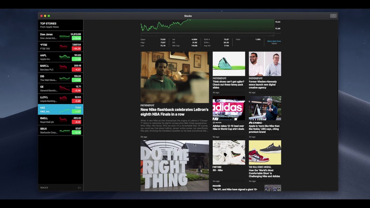MacOS Mojave New Stocks App in DARK MODE! YouTube