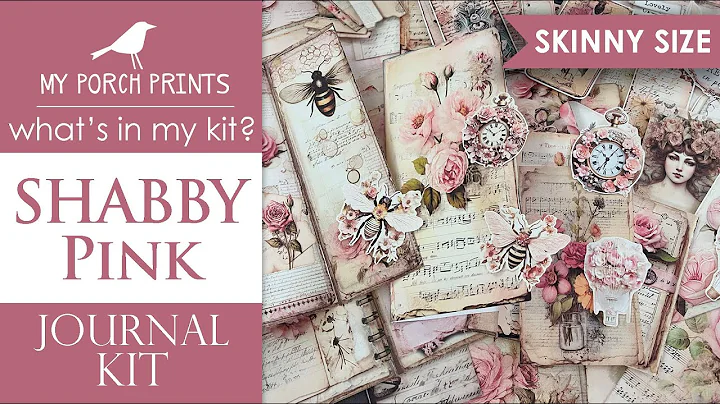 SHABBY PINK SKINNY JOURNAL | What's In My Kit 🤍 | My Porch Prints Junk Journal Ideas