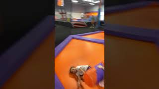 Girl gets hit by swinging arm ride and does not let go