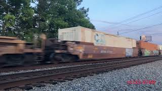 CSX 3160 Leads Long CSX I032 Intermodal Combo Train NB With Horn Salute & Hand Wave From My Buddy