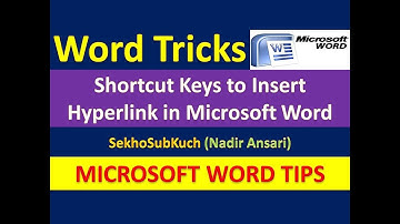 Shortcut Keys to Insert Hyperlink in Microsoft Word : Word Tips and Tricks [Urdu / Hindi]