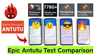 Epic Antutu Test Dimensity 1080 vs 1200 vs Snapdragon 778G vs 778G+ | Heating Test |Shocking Results