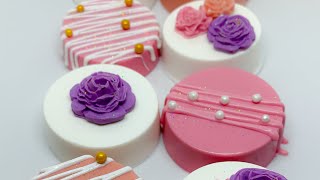 Rose Themed Chocolate Covered Oreos