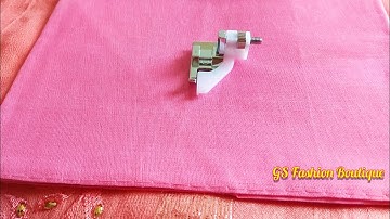 How To Stitch Saree Fall In The Sewing Machine By Blind Hem Foot Full Tutorial In Hindi.