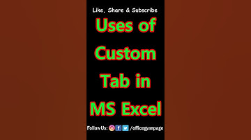 Uses of Custom Tab in MS Excel | Your Own Tab Uses | MS Excel in Hindi #Shorts