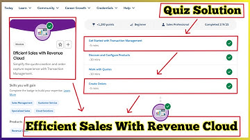 Efficient Sales with Revenue Cloud | Salesforce Trailhead | Quiz Solution