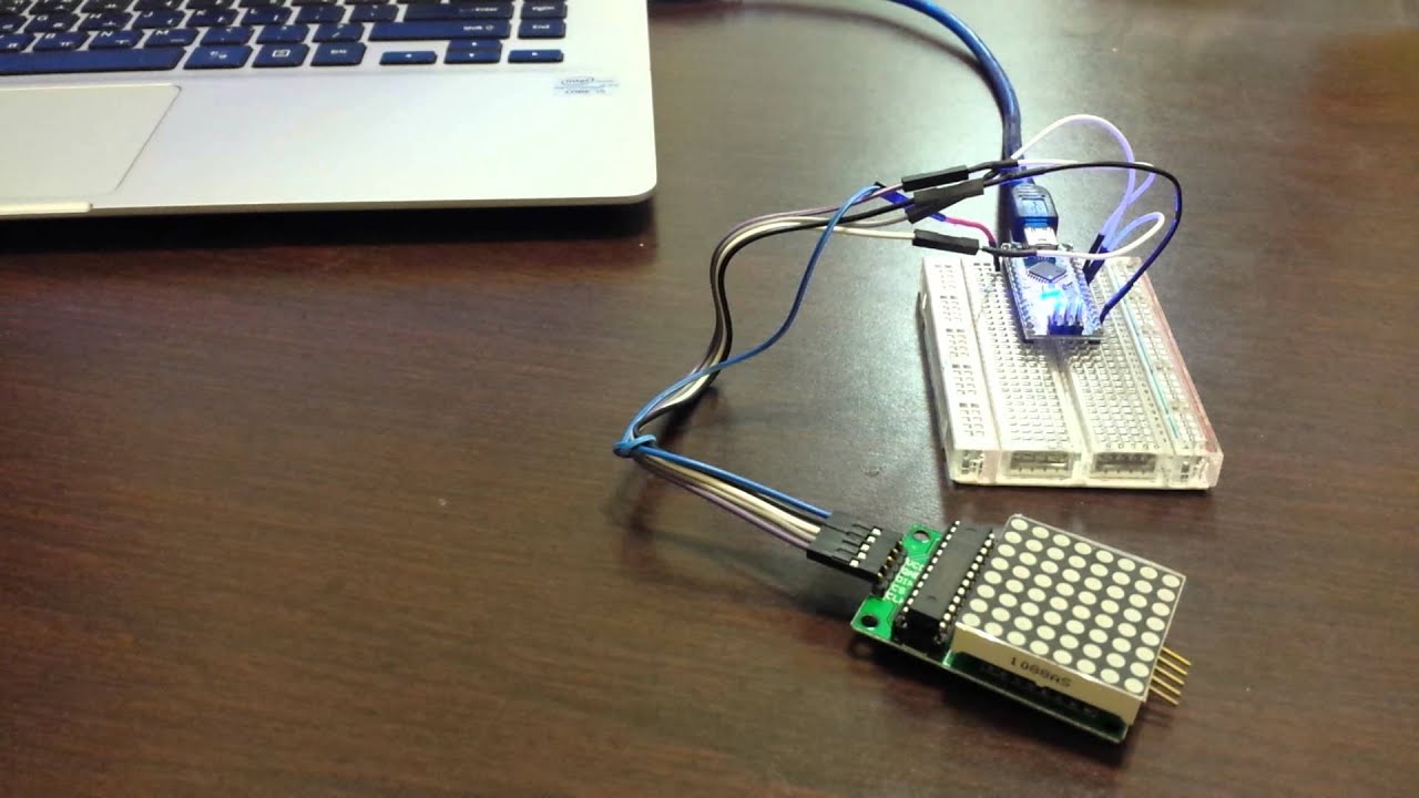 LED matrix with max7219 and arduino nano - YouTube