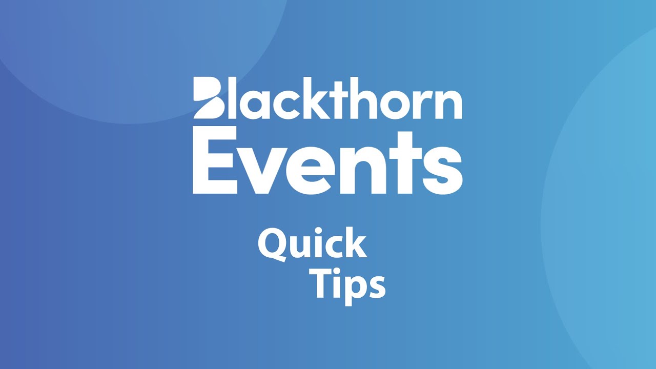 Blackthorn Events Quick Tips - Featured Session Carousel