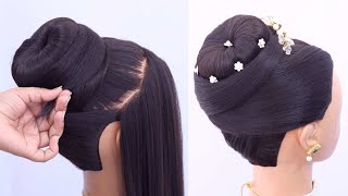 Easy Donut Bun Hairstyle For Woman | Wedding Special Hairstyle Design