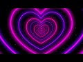 Neon Lights Love Heart Tunnel Particles Background | 4k 60fps Tunnel Background