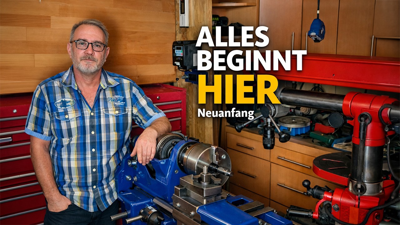 Neuanfang in der Werkstatt – mit der alten Drehmaschine geht's los