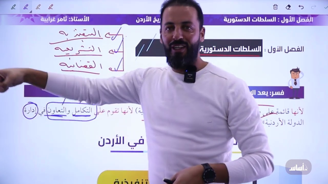 السلطات الدستورية  - الفصل الدراسي الثاني  - جيل 2006 - تاريخ الأردن ثامر الغرايبة