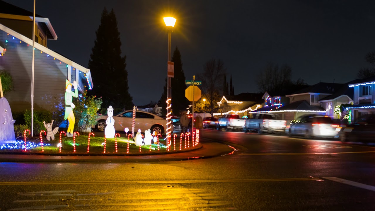 Pebble Creek Christmas Lights Traffic Timelapses - Rocklin, CA