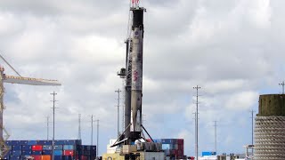 Timelapse: SpaceX Falcon 9 B1058.2 in Port Canaveral - Processing and Lift to Dock - July 24, 2020