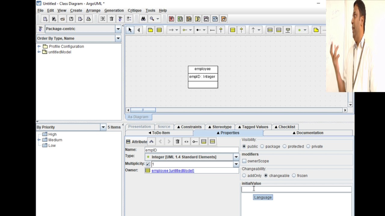 UML - ArgoUML Installation - Modelling a Simple Class - Code Generation