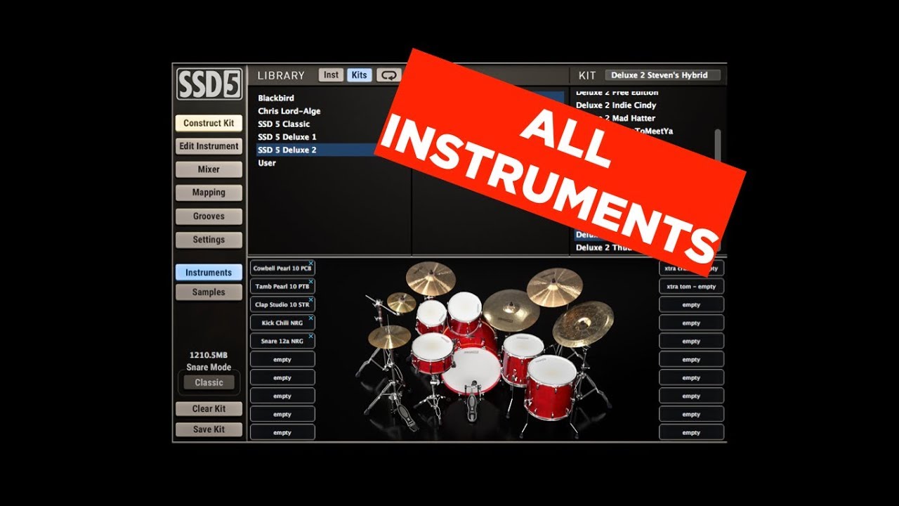 Steven Slate Drums 5 ALL Instruments YouTube