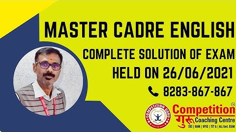 Answer Key Master Cadre English| Held on 20 June 2021|Detailed Solution  1-75|Competition guru
