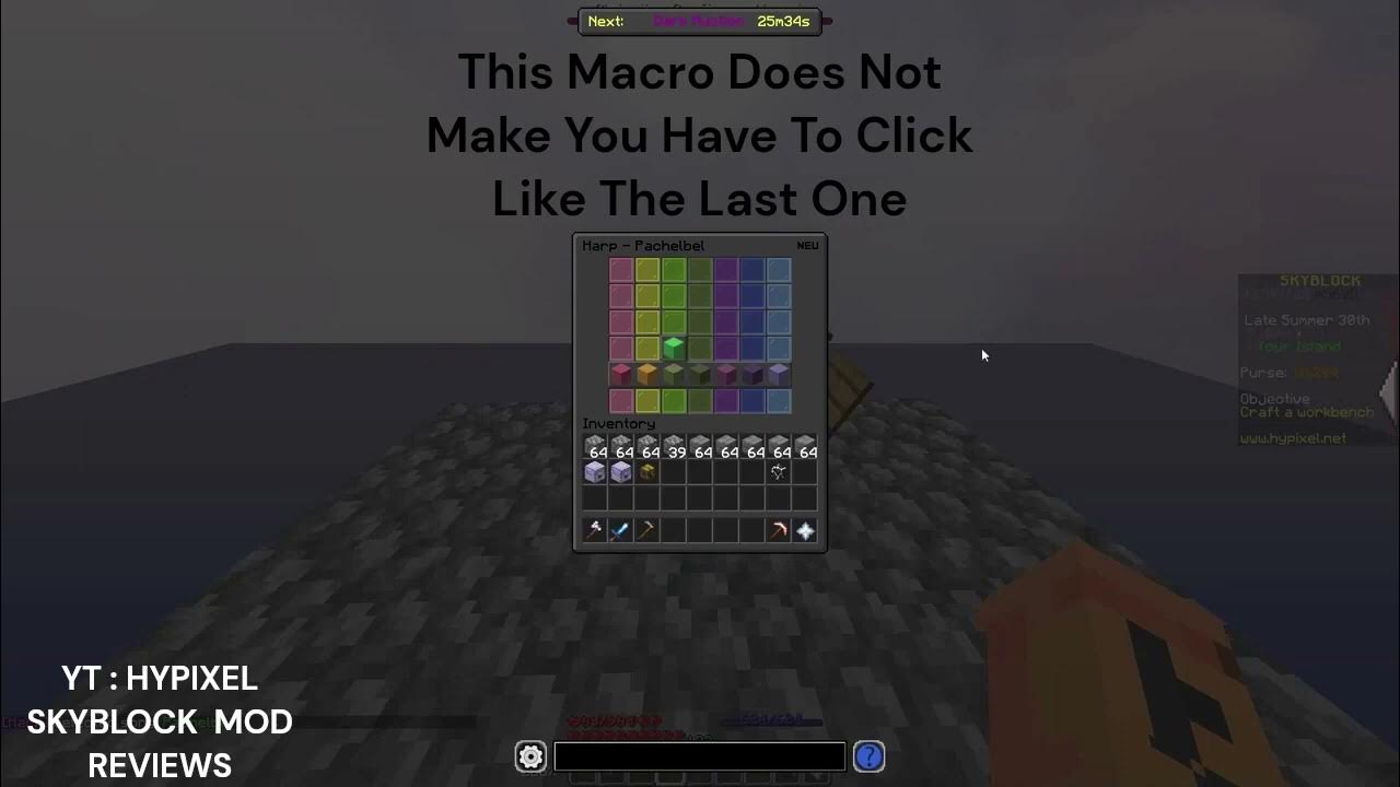 Hypixel Skyblock Remastered Melody's Harp MacroMod Review YouTube