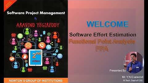 Functional Point Analysis | Effort Estimation Part-2 By Mr. Y.N.D.Aravind  | SPM