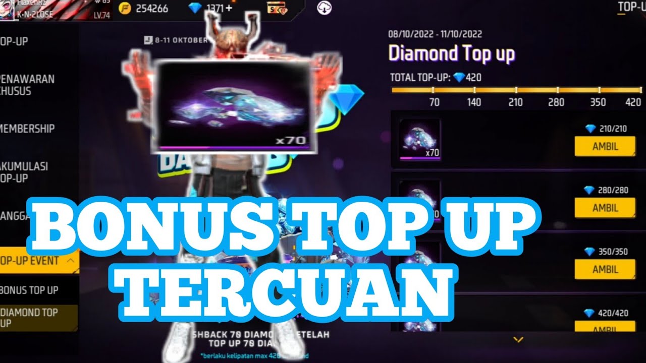 TOP UP DIAMOND DAPET DIAMOND LAGI?! EVENT BONUS TOP UP DIAMOND TERGOKIL ...