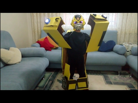 Transformers Bumble Bee Kostümü! Türkiye'de ilk. Kendin Yap /DIY Transformers Cartoonboard Costume