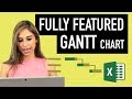 Fully Featured Excel Gantt Chart - actual, planned & percentage completed