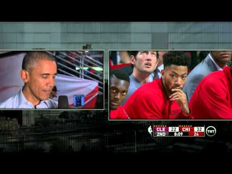 President Obama Interviewed at Bulls Game