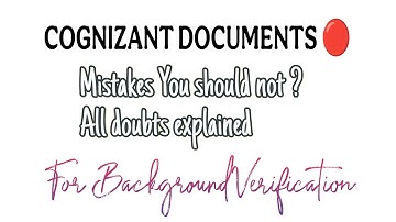 Cognizant documents for background verification 🔴 || Mistakes You Should avoid🔕