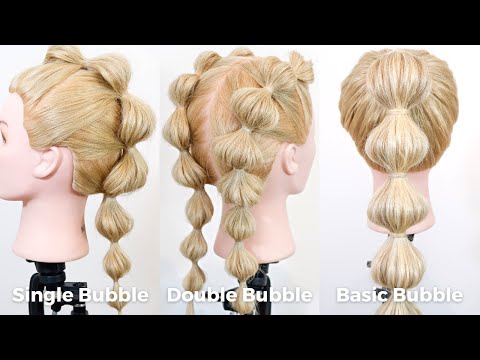 3 Bubble Braids For Beginners - No Braiding Only Elastics! Perfect Summer Hairstyles!