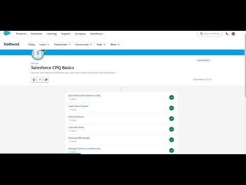 Salesforce CPQ Basics Trailhead Answer | #trailheadBadges