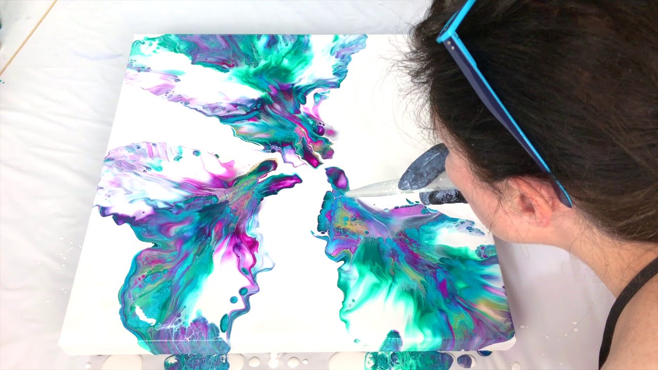 #194 DUTCH POUR PAINT AND WATER Acrylic pouring abstact painting - YouTube