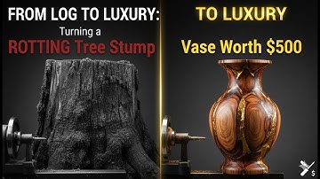 FROM LOG TO LUXURY: Turning a ROTTING Tree Stump into a Vase WORTH $500