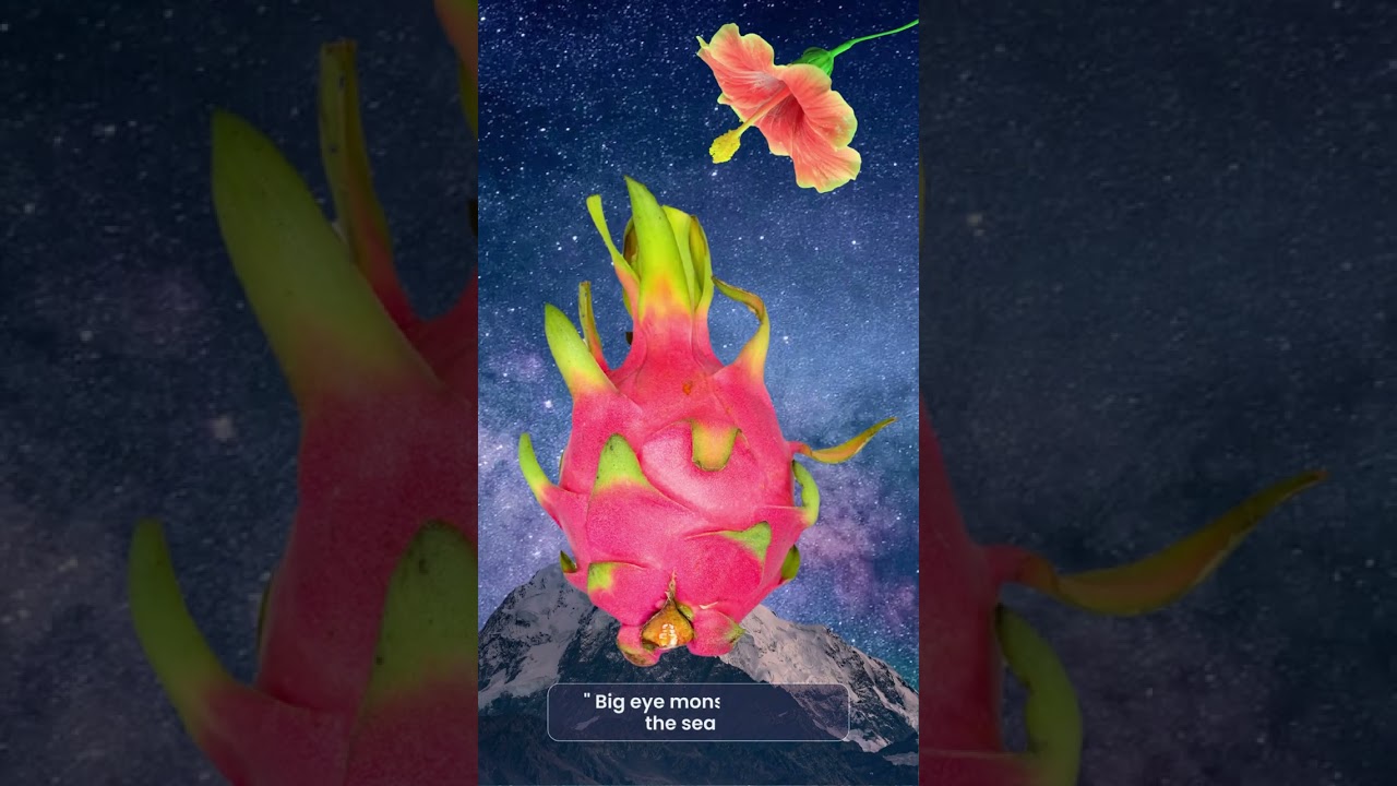 Compose Image and turn to AI Art_ Dragon Fruit monster