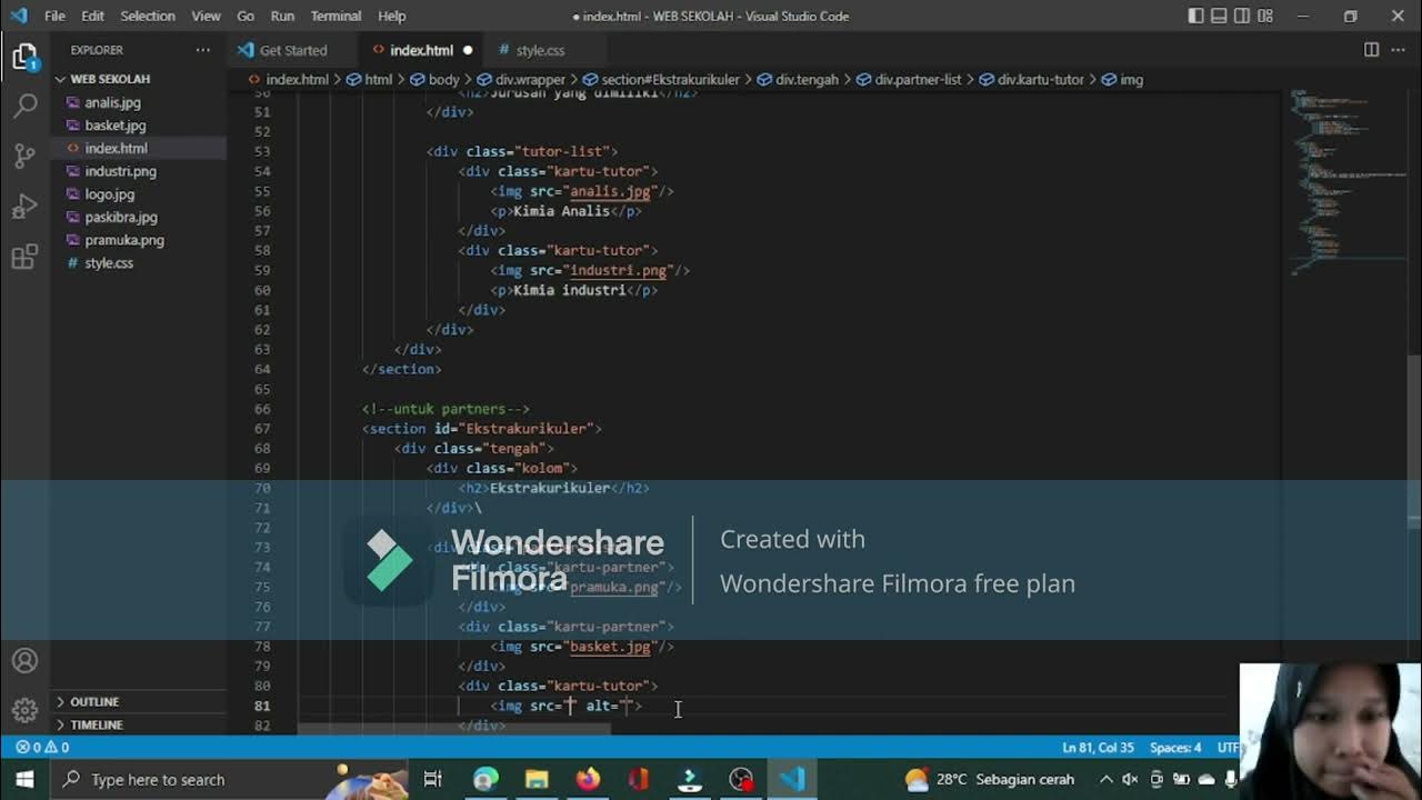 Membuat website sekolah menggunakan html + css menggunakan Visual ...