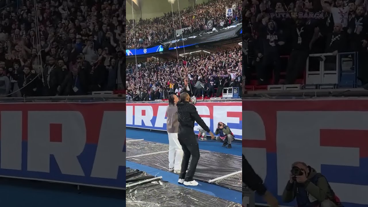 Ethan Mbapp And Presnel Kimpembe Hyping Up The PSG Fans 