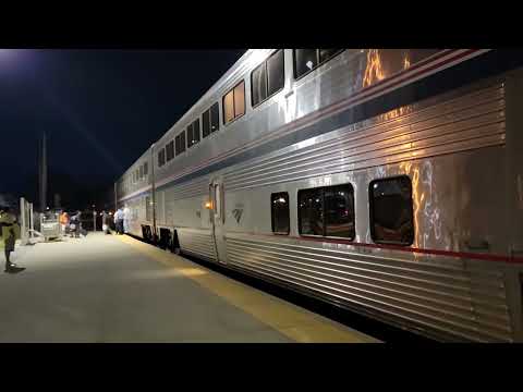 Amtrak 30 arriving in Elkhart with a Baggage car added earlier this week on 5/28/22