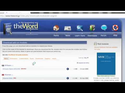 theWord Bible Software (2 of 4): Installing Modules