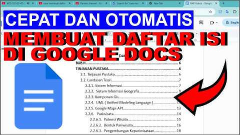 Cara Membuat daftar isi secara Otomatis di Google Docs | Tutorial Google Docs