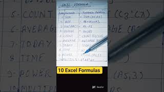 10 Excel Formulas #excel #formulas #simple