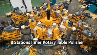 8 Stations Inner Rotary Table Polisher | Polished Stainless Steel Pot | Pot Production Factory
