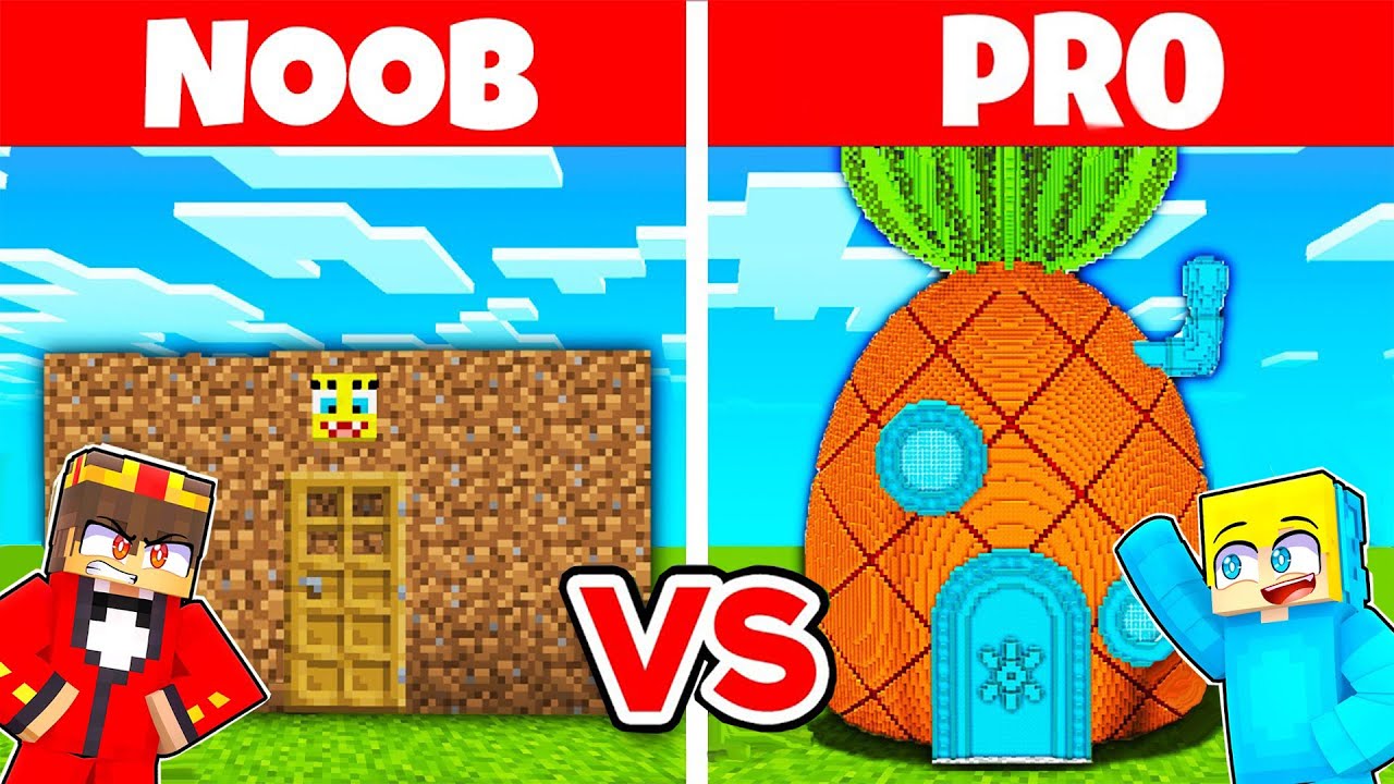 Minecraft NOOB vs PRO: SICHERSTES SPONGEBOB HAUS BAU CHALLENGE  ⛏