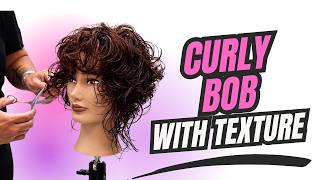 Textured Curly Bob Layered Cutting Method for Stylists