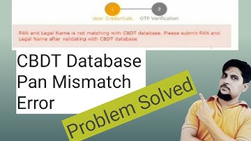 cbdt database pan mismatch | cbdt database pan mismatch hindi