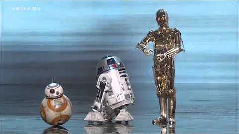 Star wars robots honor John Williams at the 2016 Oscars