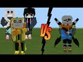 Ink Sans Plase 3 Vs Dream Sans, Killer Dust Sans, Cross Sans V2 | Minecraft Fighting