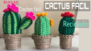 CACTUS FÁCIL A CROCHET | IDEAS FÁCILES a CROCHET con poquito material | EliClau