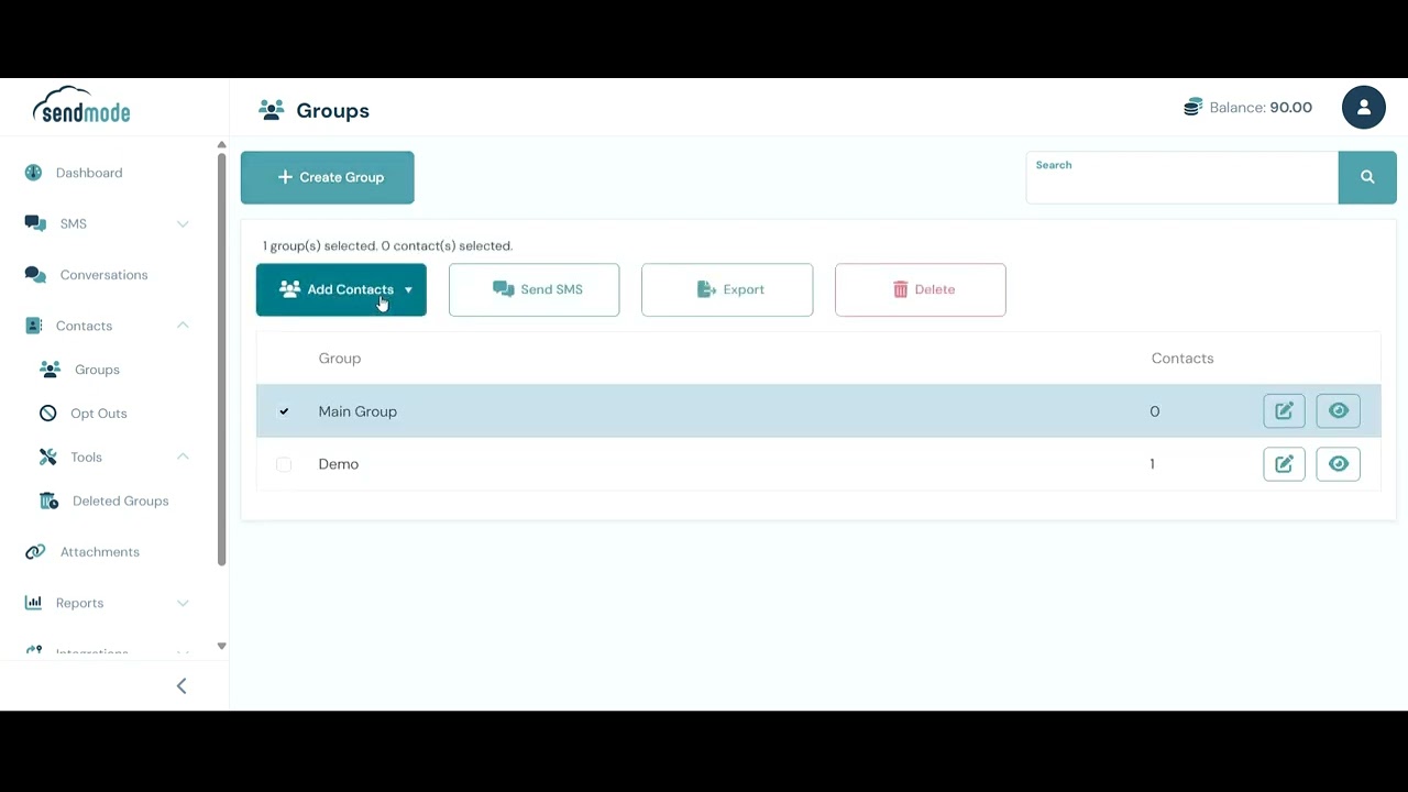 Full Sendmode Sendmode Bulk SMS Groups and Importing - YouTube