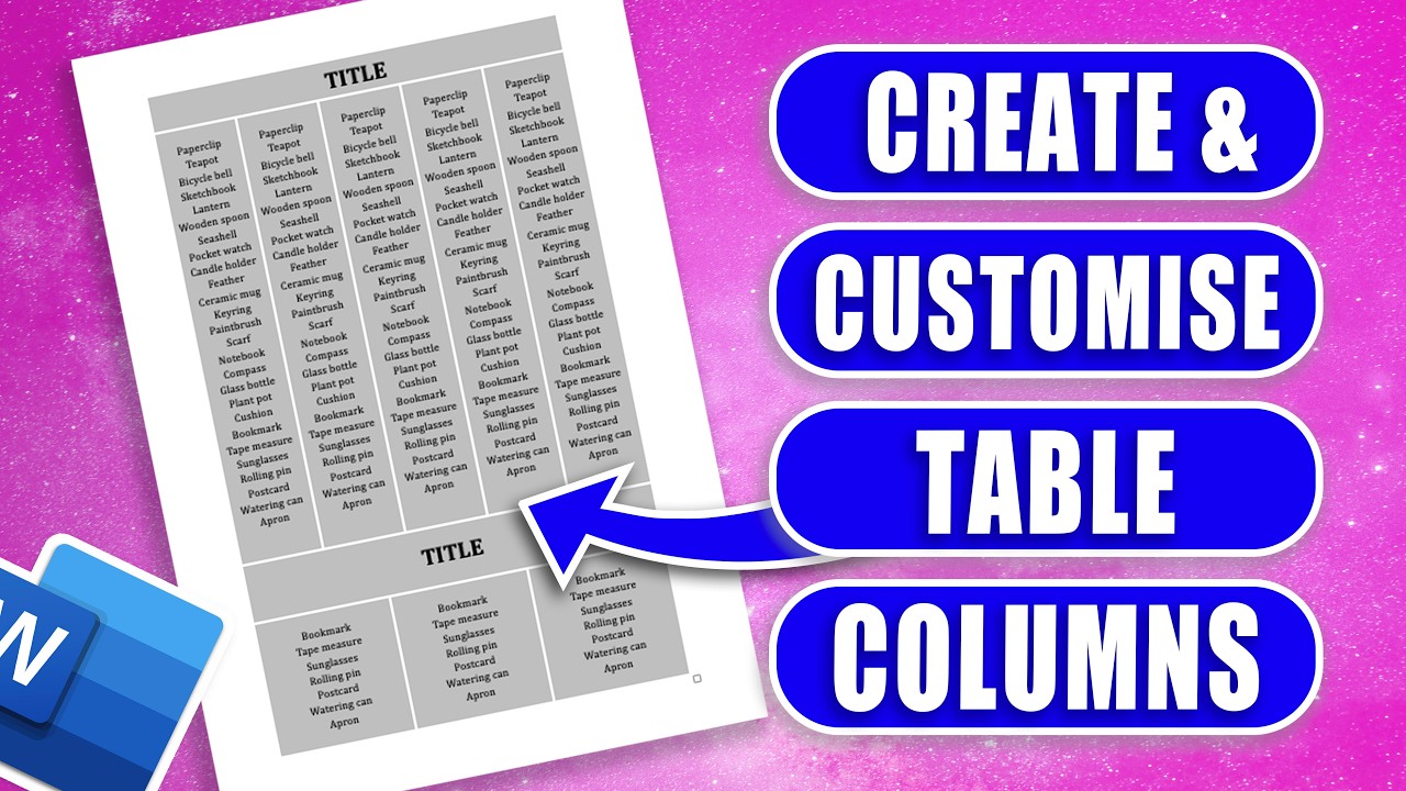 Customise Table Columns in Word – Width, Borders, Shading & More! - YouTube