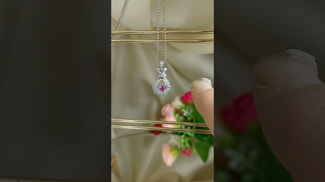 SJ-N-144〉プラチナ・ 天然ダイヤモンド（0.33ct）・ルビー(0.07