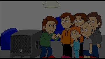 Boris Gets Grounded: Boris, Roris, Toris, Goris, Rosie, and Classic Caillou turns on loud music.